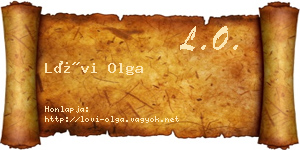 Lövi Olga névjegykártya